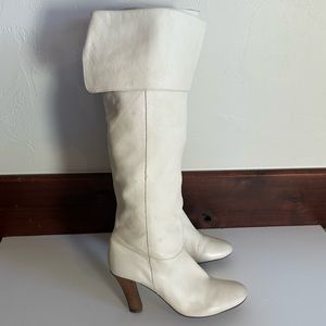 Steve Madden Knee High Fold-over Heeled Leather Boots size 10